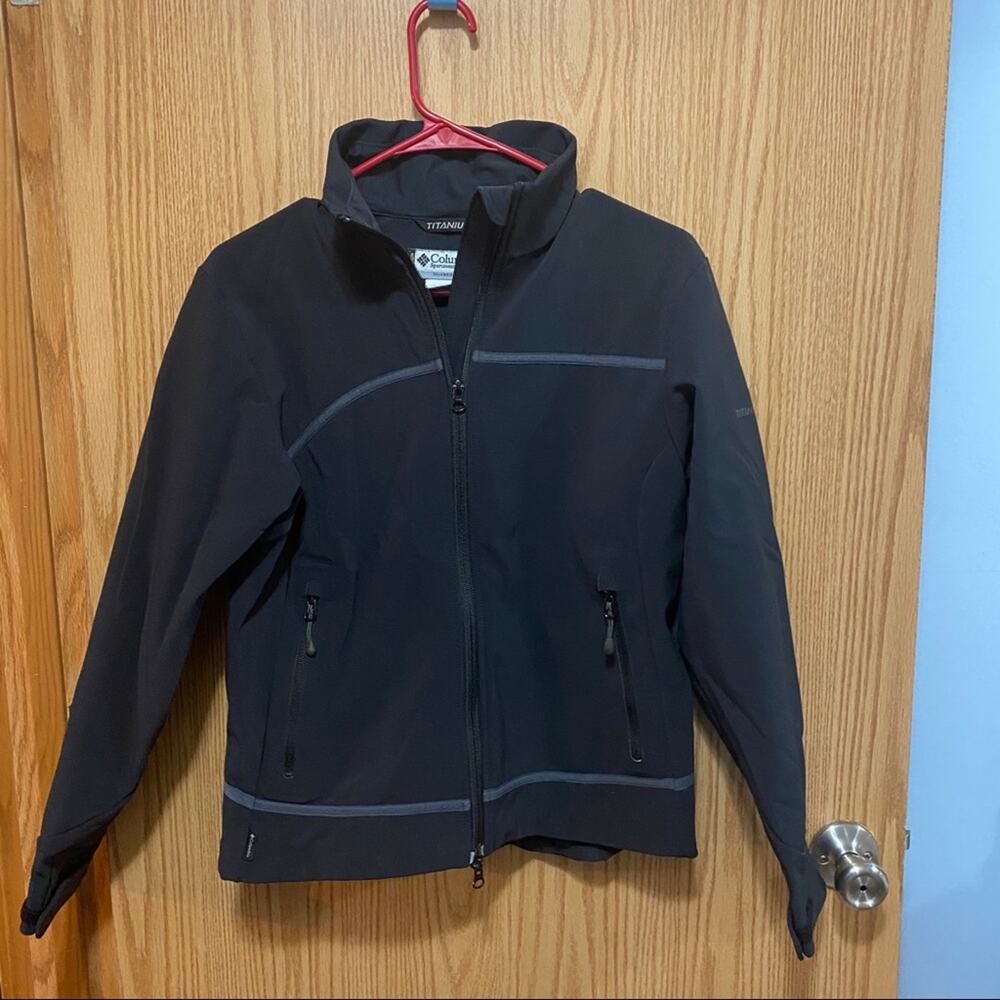 Columbia Titanium Women’s Double Zipper Jacket Women's Size Small Black w/ Gray